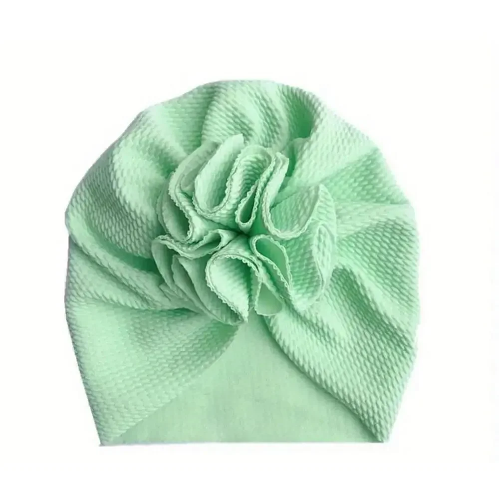 5 Baby Turban Hats with Ruffle Flower (5)